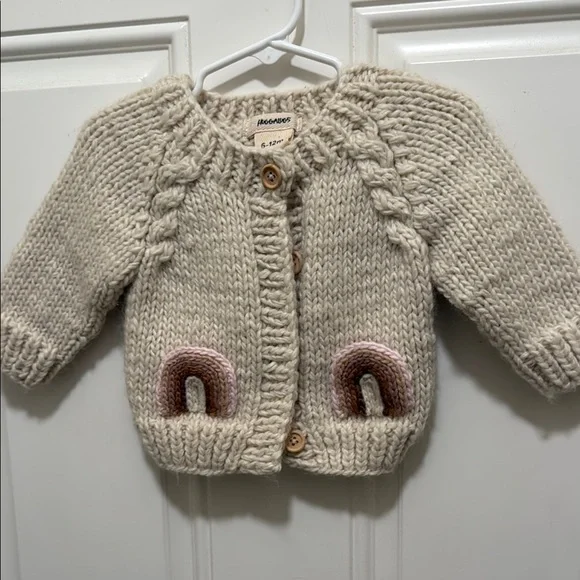Beige Knit Kids Cardigan with Rainbow Detail - Picture 4 of 6